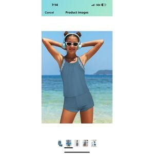 Girls Swimsuit Solid Color Stripes Cross Straps Bathing Suit 7-8 Y